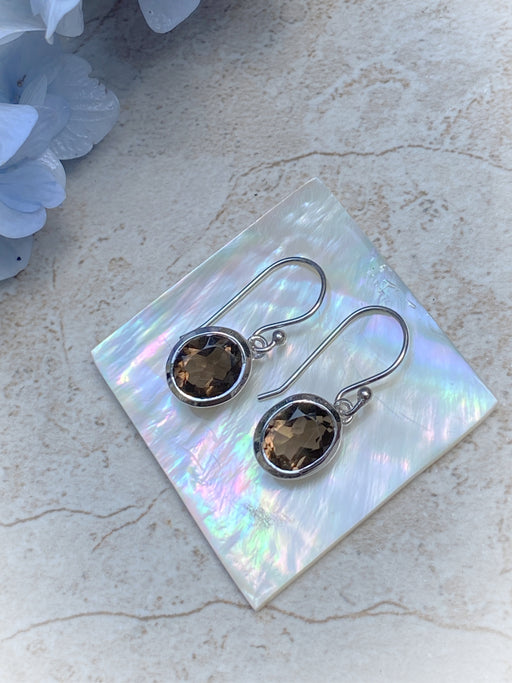 Faceted Smoky Quartz Dangles | Sterling Silver Earrings | Light Years