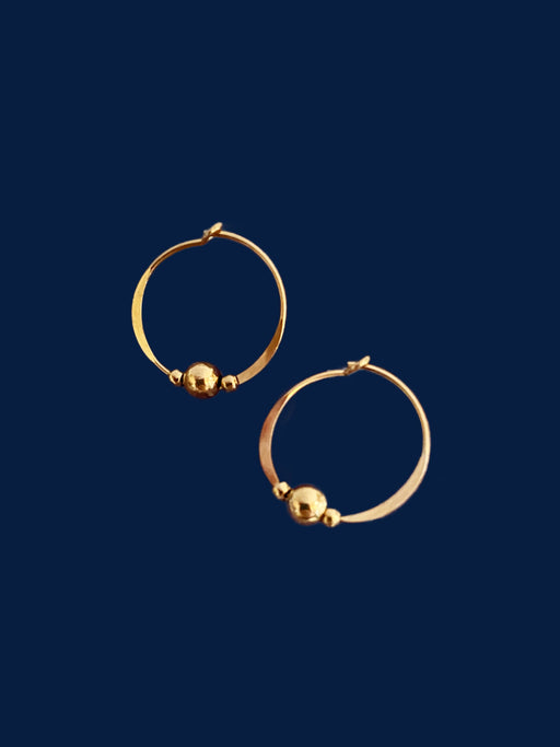 Simple Bead Hoops | Sterling Silver Gold Filled | Light Years Jewelry