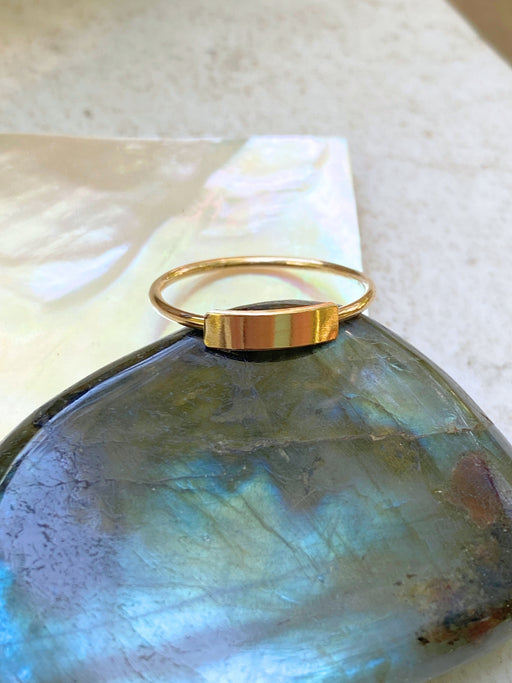 Horizontal Bar Ring | 14k Gold Filled Band Size 5 6 7 8 9 10 11 | Light Years