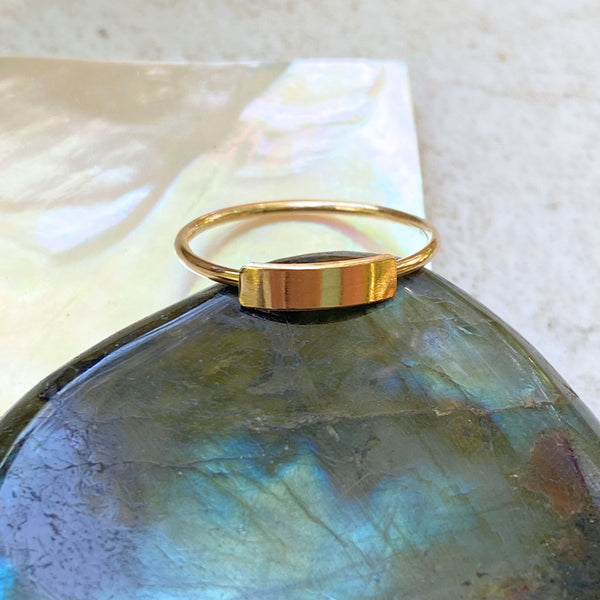 Horizontal Bar Ring | 14k Gold Filled Band Size 5 6 7 8 9 10 11 | Light Years