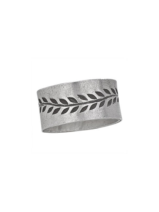 Etched Vine Band | Sterling Silver Wide Ring Size 6 7 8 9 | Light Years
