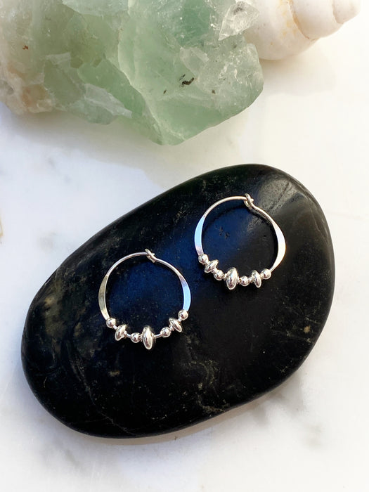 Handmade Beaded Hoops | Sterling Silver Gold Filled Earrings | Light Years