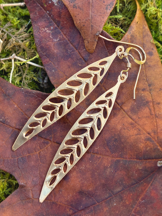 Long Fern Leaf Dangles | 14k Gold Filled Earrings | Light Years Jewelry