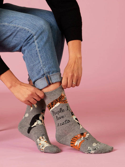People I Love: Cats Crew Socks by Blue Q | Gifts and Accessories | Light Years