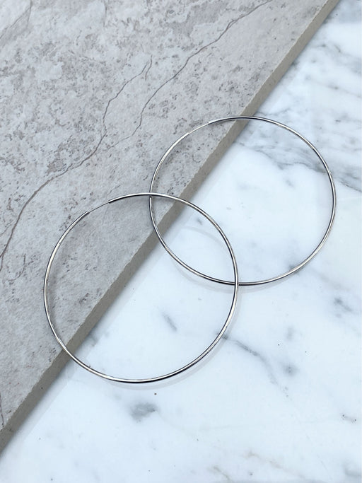 Large Thin Endless Hoops | Gold or Silver Plated | Light Years Jewelry