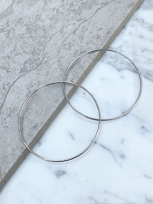 Large Thin Endless Hoops | Gold or Silver Plated | Light Years Jewelry