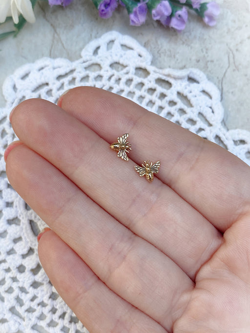 Bronze Honey Bee Posts | Sterling Silver Studs Earrings | Light Years