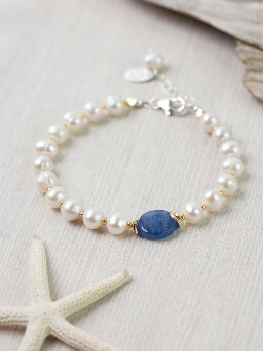 Seaside Kyanite & Pearl Bracelet | Handmade Sterling Silver | Light Years