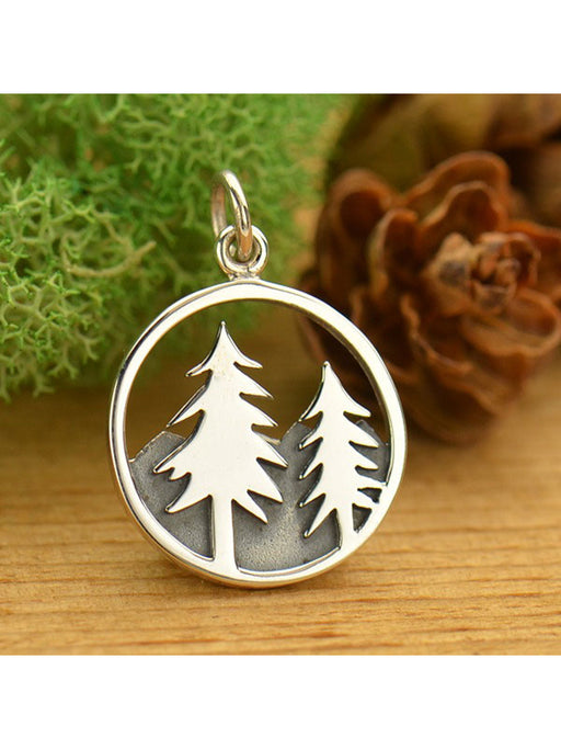 Mountain Trees Necklace | Sterling Silver Pendant Chain | Light Years Jewelry