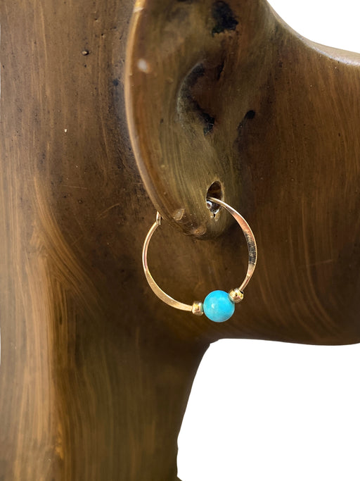 Turquoise Bead Hoops | Sterling Silver Gold Filled Earrings | Light Years