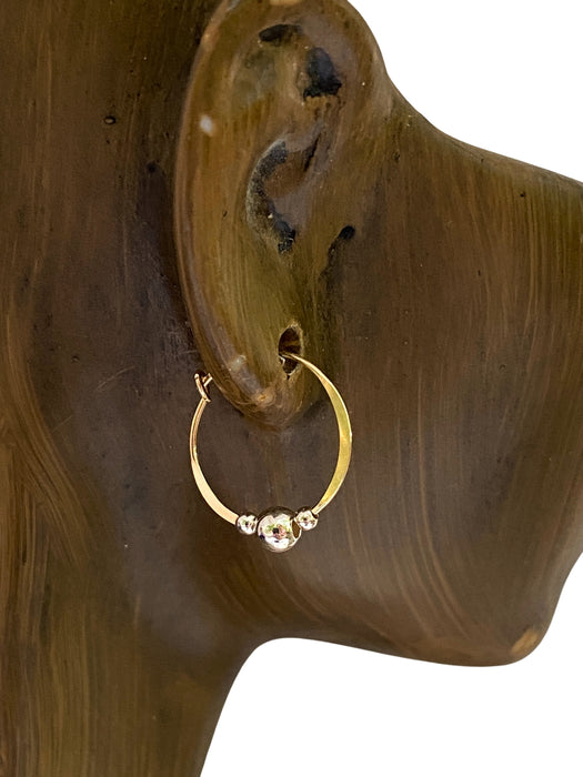 Mix Metal Beaded Hoops