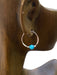 Turquoise Beaded Hoops | Sterling Silver Earrings | Light Years Jewelry