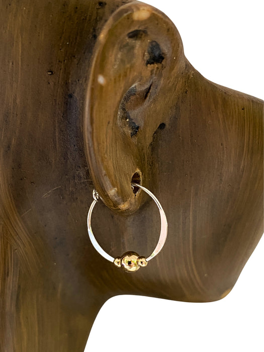 Mix Metal Beaded Hoops