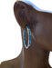 Blue Opal Inlay Post Hoops | Sterling Silver Earrings | Light Years