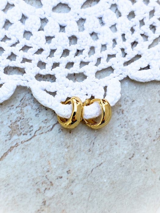 9mm Small Huggie Hoops | Gold Plated Earrings | Light Years Jewelry 