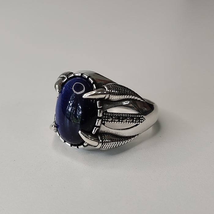 Blue Tiger Eye Claw Ring | Sterling Silver Size 9 10 11 | Light Years Jewelry