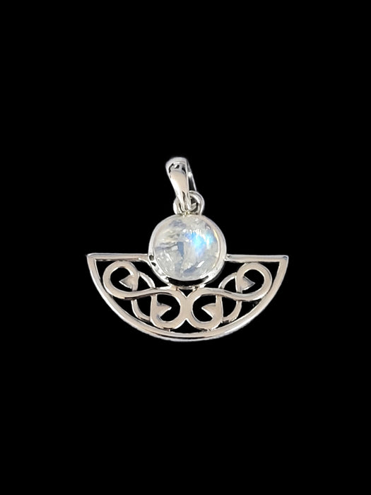 Celtic Moonstone Swirl Pendant | Sterling Silver Necklace | Light Years 