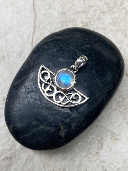 Celtic Moonstone Swirl Pendant | Sterling Silver Necklace | Light Years 