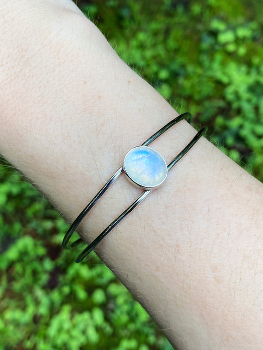 Rainbow Moonstone Cuff Bracelet - Main Image