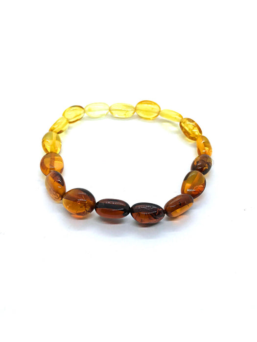 Multi Amber Beaded Stretch Bracelet