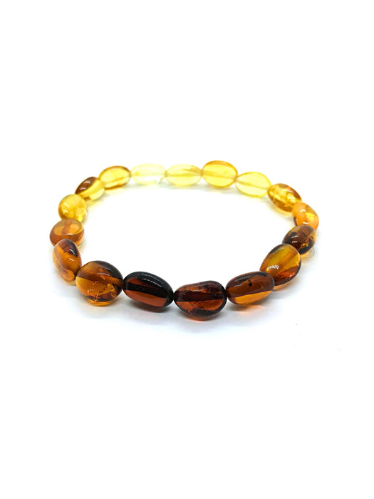 Multi Amber Beaded Stretch Bracelet
