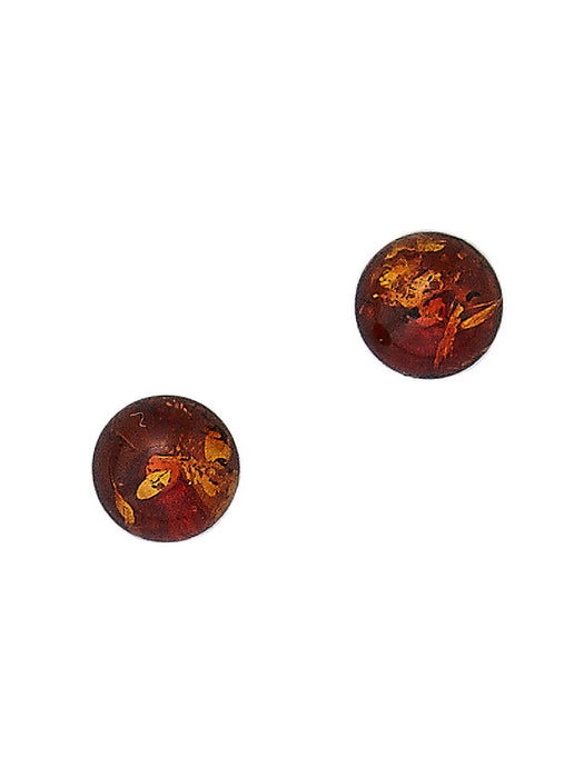 Baltic Amber Ball Studs Earrings | Sterling Silver Posts | Light Years