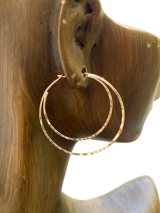 Double Hammered Hoops | 14kt Gold Filled Earrings | Light Years Jewelry