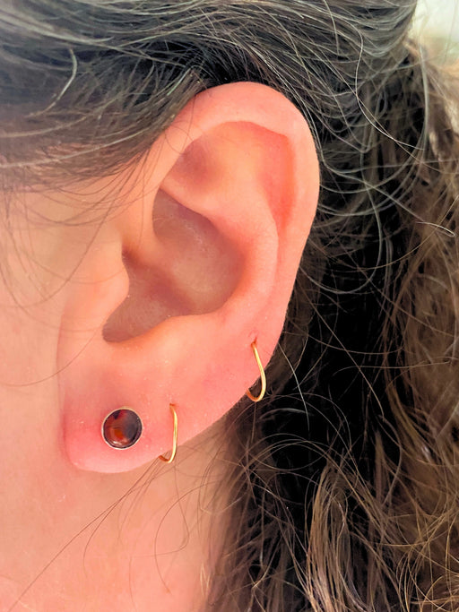 Round Baltic Amber Posts | Sterling Silver Studs Earrings | Light Years