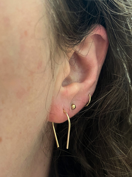 Minimalist U-Shaped Earrings | Sterling Silver Gold Filled Hoops | Light Years