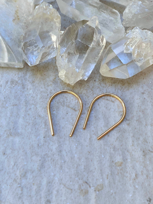 Minimalist U-Shaped Earrings | Sterling Silver Gold Filled Hoops | Light Years