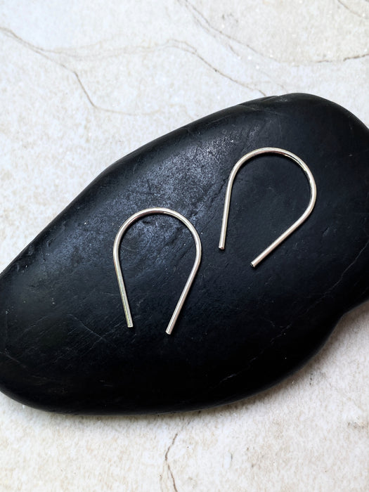 Minimalist U-Shaped Earrings | Sterling Silver Gold Filled Hoops | Light Years