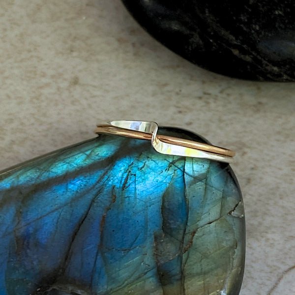 Mix Metal Twist Ring | Sterling Silver Gold Filled 6 7 8 9 10 | Light Years