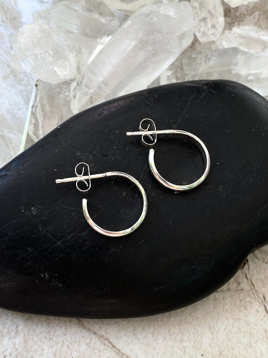 Classic Post Hoops | Sterling Silver Gold Filled Studs Earrings | Light Years