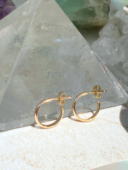 Classic Post Hoops | Sterling Silver Gold Filled Studs Earrings | Light Years