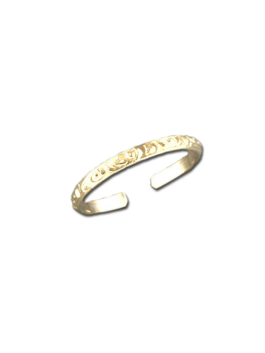 Etched Band Toe Ring | 14kt Gold Filled USA Made | Light Years Jewelry