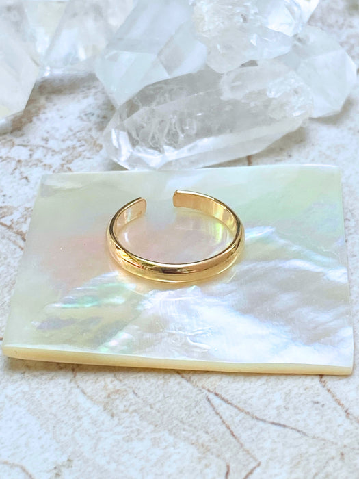 Thick Gold Band Toe Ring | 14kt Gold Filled Handmade USA | Light Years