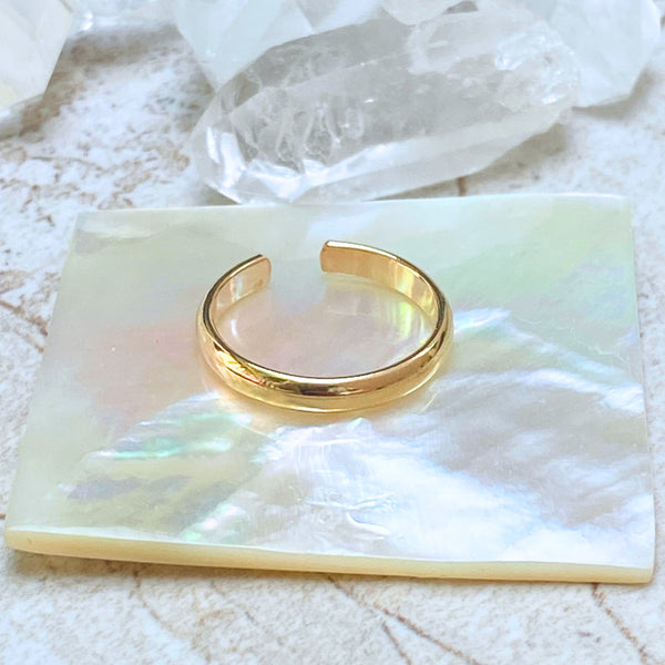 Thick Gold Band Toe Ring | 14kt Gold Filled Handmade USA | Light Years