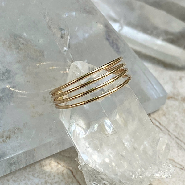Four Band Toe Ring | 14kt Gold Filled USA Made | Light Years Jewelry