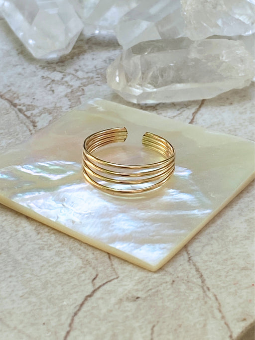 Four Band Toe Ring | 14kt Gold Filled USA Made | Light Years Jewelry