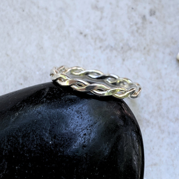 Thick Twisted Band | Sterling Silver Ring Size 3 4 5 6 7 8 9 10 11 | Light Years