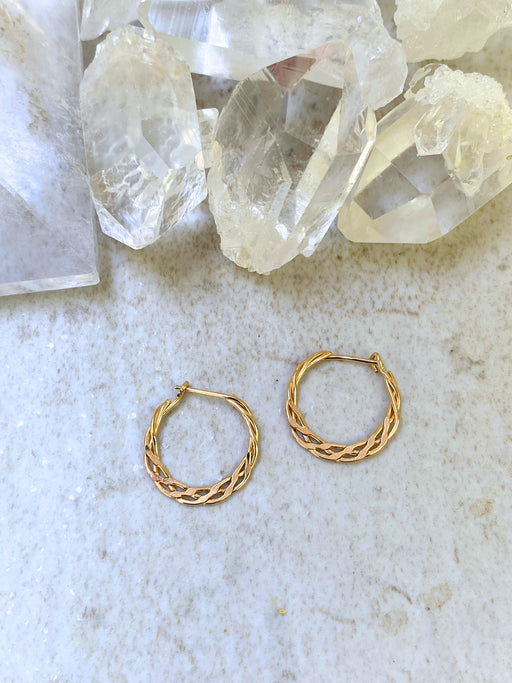 Dainty Woven Handmade Hoops | 14kt Gold Filled Earrings | Light Years Jewelry