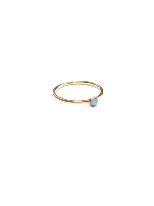 Simple Blue Opal Ring | 14kt Gold Filled Band Size 6 7 8 9 | Light Years
