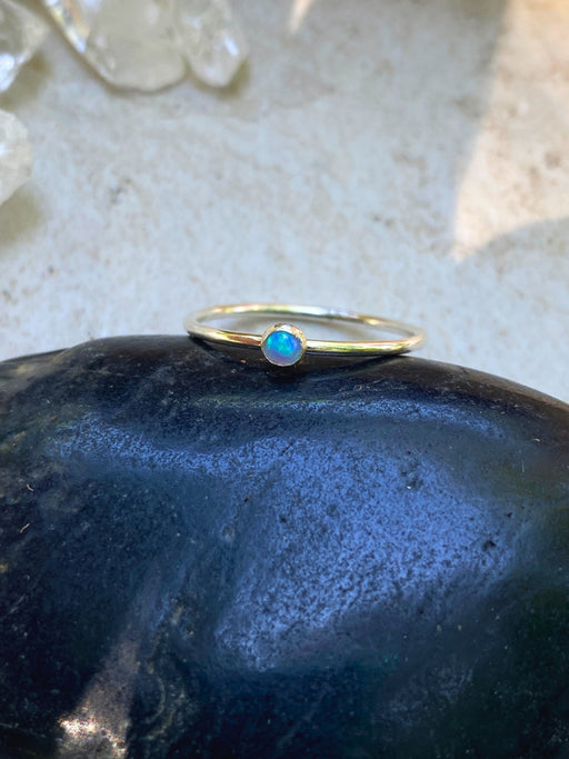 Simple Blue Opal Ring | Sterling Silver Gold Filled 5 6 7 8 9 10 11 | Light Years