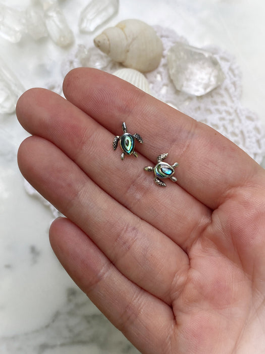 Abalone Turtle Posts | Sterling Silver Studs Earrings | Light Years Jewelry