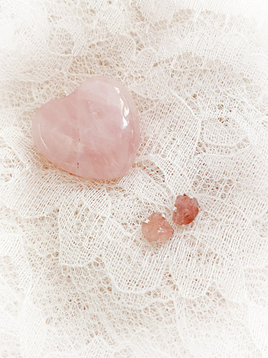 Rose Quartz Nugget Posts | Sterling Silver Studs Earrings | Light Years