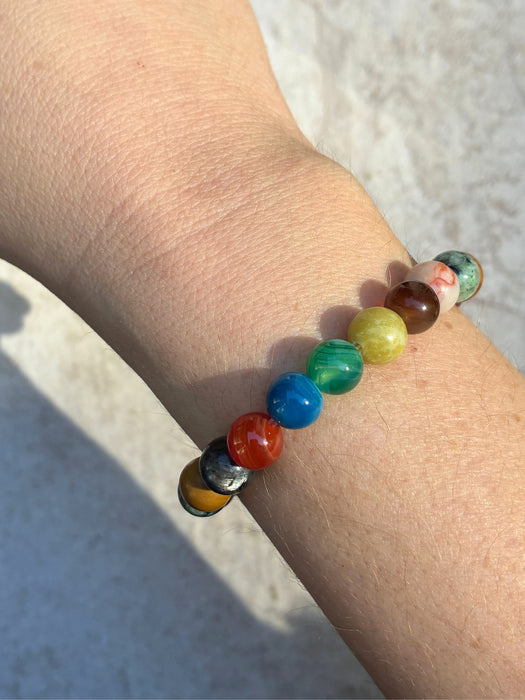 Stone Bead Galaxy Planet Space Stretch Bracelet | Light Years Jewelry