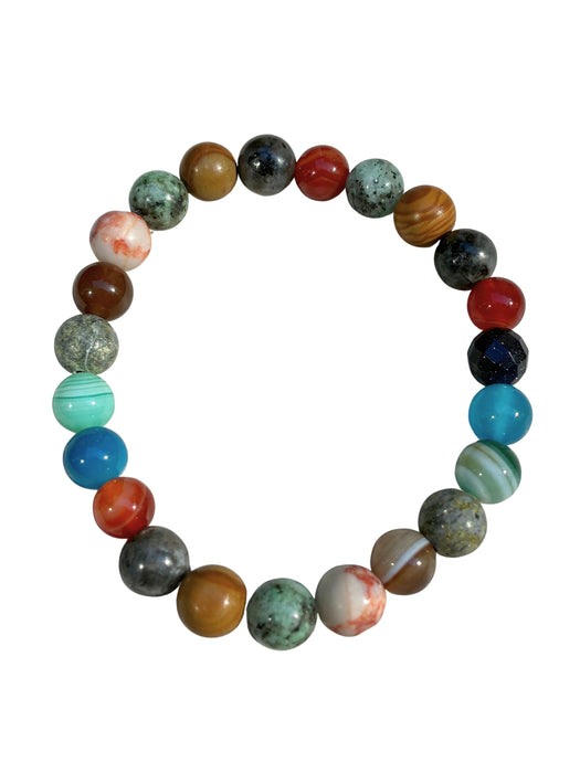Stone Bead Galaxy Planet Space Stretch Bracelet | Light Years Jewelry