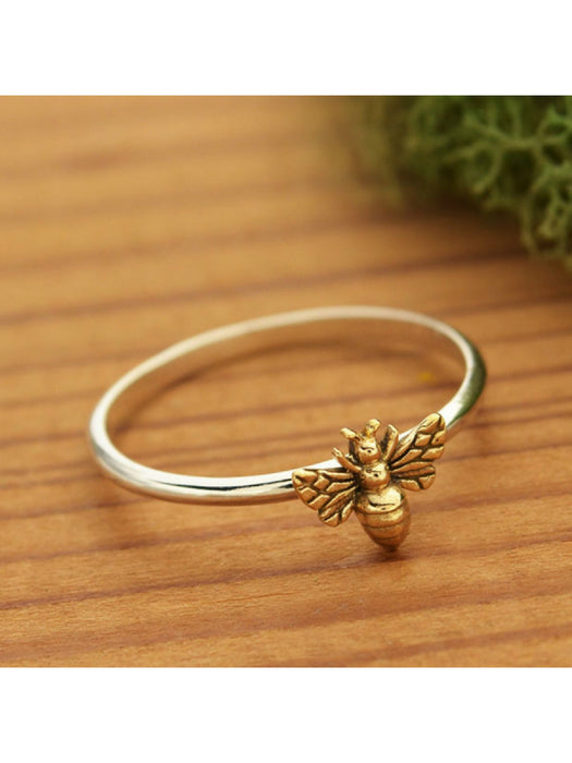 Bronze Bee Ring | Sterling Silver Band Size 6 7 8 9 | Light Years