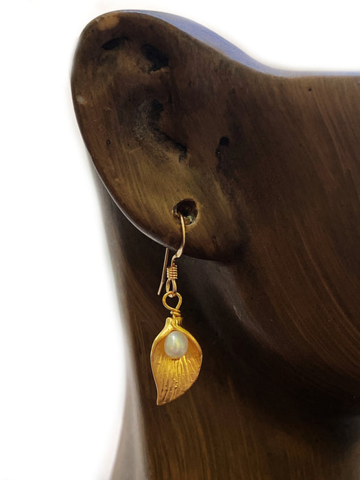 Pearl & Lily Dangles | 14kt Gold Filled Earrings | Light Years Jewelry