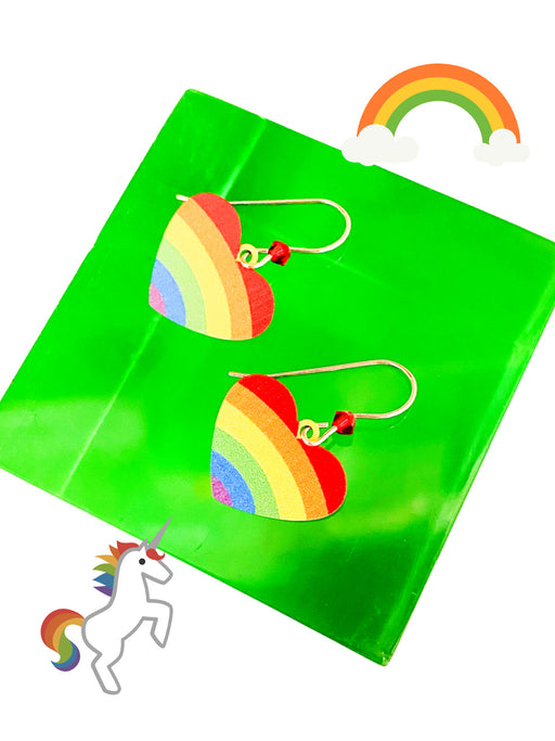 Rainbow Heart Dangles by Sienna Sky | Sterling Silver Earrings | Light Years